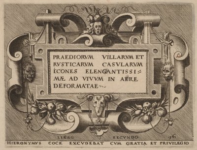 Titelsidan till ”Praediorum Villarum” av Hieronymus Cock