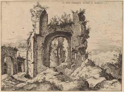 Utsikt över Caracalla-baden av Hieronymus Cock