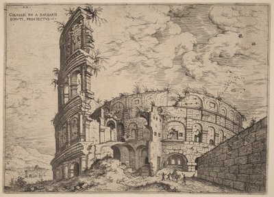 Utsikt över Colosseum av Hieronymus Cock