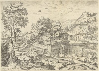 Flyg till Egypten Landskap med bibliska och mytologiska scener (serietitel) av Hieronymus Cock