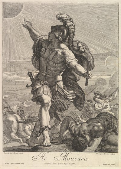 Joshua befaller solen att stå stilla. av Hieronymus Ferroni