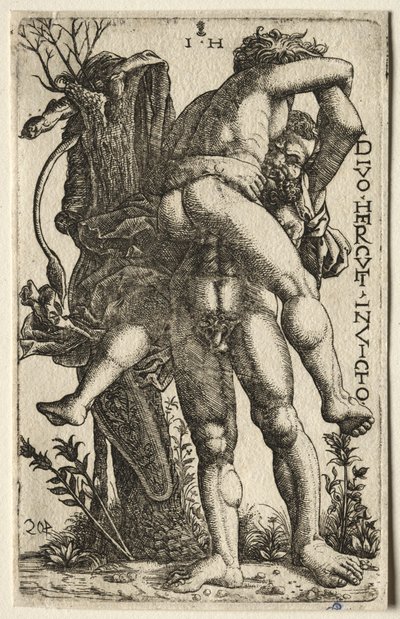 Hercules och Antaeus av Hieronymus Hopfer