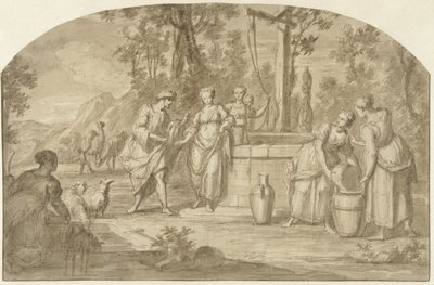Eliezer och Rebecka vid brunnen av Hieronymus Lapis