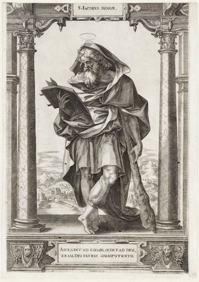 H. James den mindre S. Iacobvs Minor (titel på objekt) Kristus och de tolv apostlarna och St. Paulus (serietitel) av Hieronymus Wierix