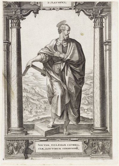 H. Matthew S. Mathevs (titel på objekt) Kristus och de tolv apostlarna och St. Paulus (serietitel) av Hieronymus Wierix