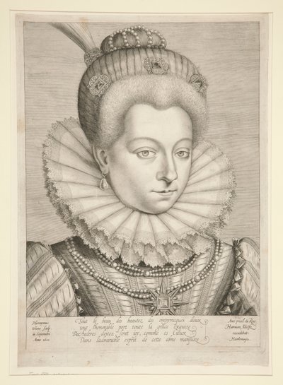 Porträtt av Catherine Henriette de Balzac D av Hieronymus Wierix