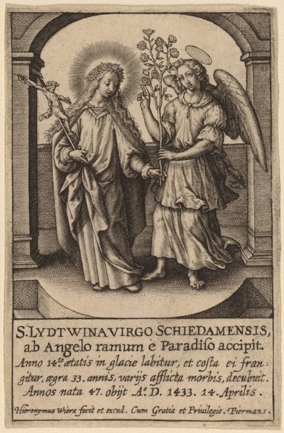 S. Lydtwina Jungfru Schiedamensis ... av Hieronymus Wierix
