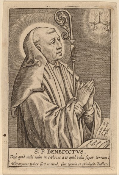 Sankt Benedictus av Hieronymus Wierix