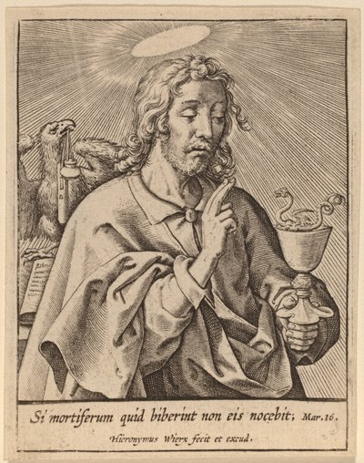 Om de drack det som var dödligt... (Sankt Johannes evangelisten) av Hieronymus Wierix