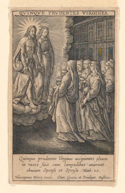The Five Wise Virgins, från sviten "Speculum Virginitatis" av Hieronymus Wierix