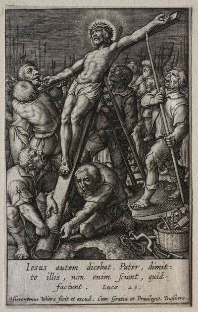 The Passion: The Raising of the Cross av Hieronymus Wierix