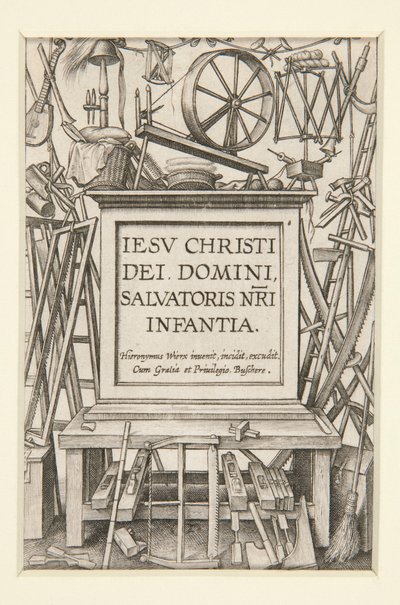 Titelsida från The Life of the Infant av Hieronymus Wierix