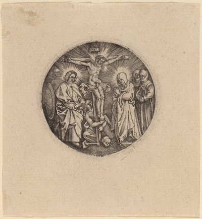 Korsfästelsen kallades Maxmilians svärd av Hieronymus Wierix and Antonie Wierix after Albrecht Dürer