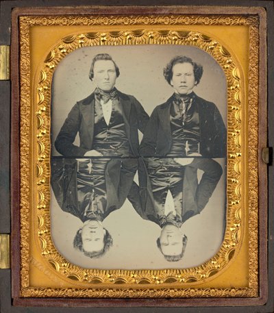 Porträtt av två män,ca. 1850 (foto) av Higgins