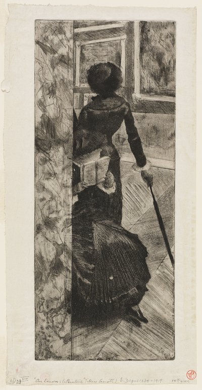 Mary Cassatt i målerigalleriet på Louvren av Hilaire Germain Edgar Degas