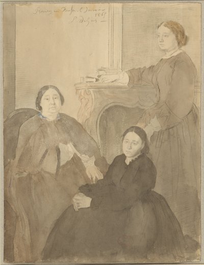 Mme Michel Musson och hennes döttrar Estelle och Désirée av Hilaire Germain Edgar Degas