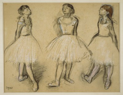 Tre studier av en dansare i fjärde position av Hilaire Germain Edgar Degas
