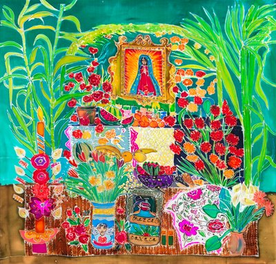 Helgedom, de dödas dag, Oaxaca, 2023 (färgad på siden) av Hilary Simon