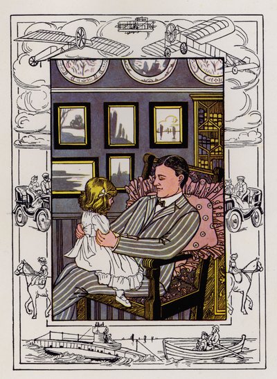 Mary Rides (färg litho) av Hilda Broughton