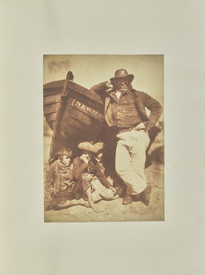 [James Linton och tre pojkar] av Hill and Adamson