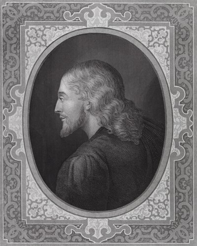 Den enda sanna liknelsen av vår Frälsare (gravyr) av Hippolyte (1797 1856) (after) Delaroche