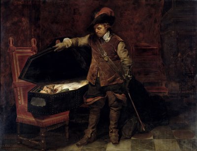 Oliver Cromwell (1599-1658) Öppnar Charles I:s kista (1600-49) 1831 (olja på duk) av Hippolyte (1797 1856) Delaroche