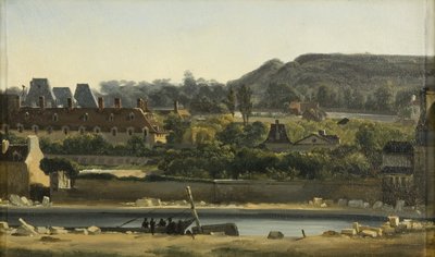 Saint Louis Hospital och Buttes-Chaumont, Paris, ca 1830 (olja på duk) av Hippolyte Adam