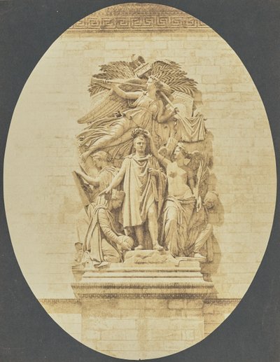 [Detalj av "Le Triomphe de 1810", av Jean-Pierre Cortot, Triumfbågen] av Hippolyte Bayard