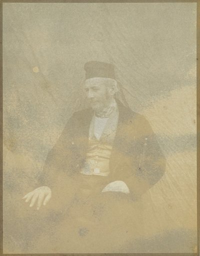 [Porträtt av en sittande man i keps] av Hippolyte Bayard
