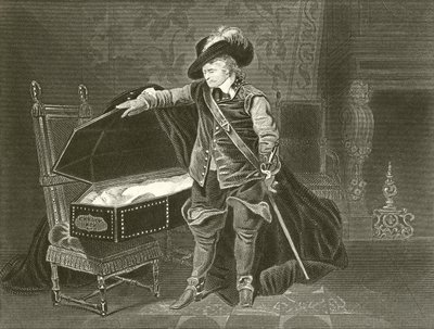 Cromwell tittar på Charles I:s döda kropp av Hippolyte Delaroche