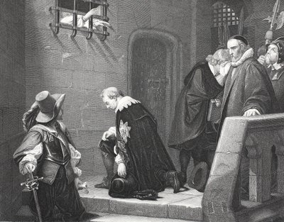 Lord Strafford på väg till avrättning, graverad av A.H. Payne av Hippolyte Delaroche