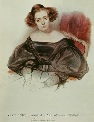 Marie Dorval (1798-1849) i kostym, 1831 (wc på papper) av Hippolyte Delaroche