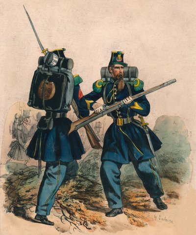 Chasseurs A Pied, mitten av slutet av 1800-talet. av Hippolyte Lalaisse
