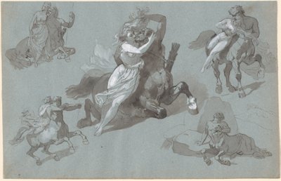 Nessus och Dejanira i fyra poser, och den döende Nessus av Hippolyte Lalaisse