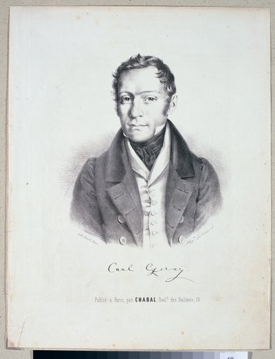 Carl Czerny (1791-1857) graverad av Huard av Hippolyte Lallemand