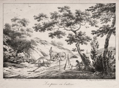 Canon redo att skjuta, 1817. av Hippolyte Lecomte