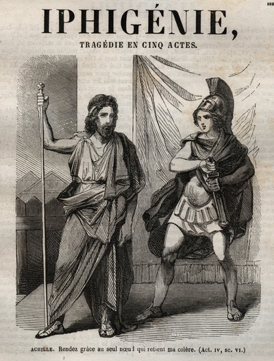 Iphigenie tragedi av Jean Racine - gravyr i "" Oeuvres de Jean Racine"" illustrerad av Pauquet och notis av Emile de La Bedolliere - 1851 av Hippolyte Louis Pauquet