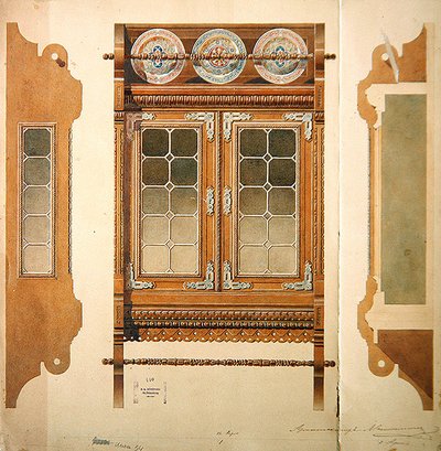 Design för en byrå av Hippolyte Monighetti