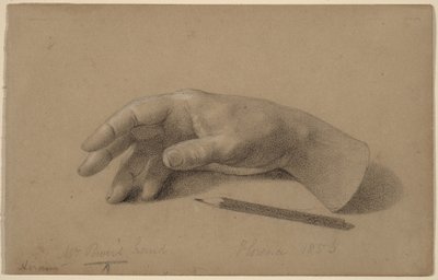 Studie av en hand av Hiram Powers