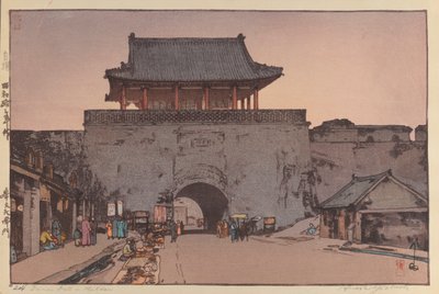 Dainan Gate i Mukden (träblocktryck på papper) av Hiroshi Yoshida