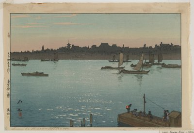 Sumida River - Afternoon, från serien, Twelve Scenes of Tokyo, Taisho-eran av Hiroshi Yoshida
