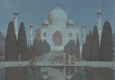 Taj Mahal på natten, nr 6 av Hiroshi Yoshida