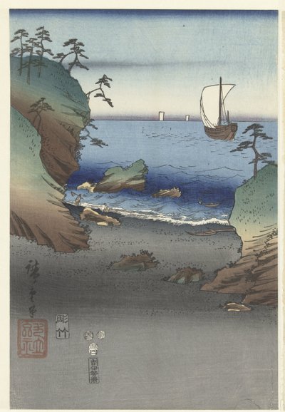 De Egante Prince Genji Tesuma Furyu Genji Suma av Hiroshige (I) , Utagawa
