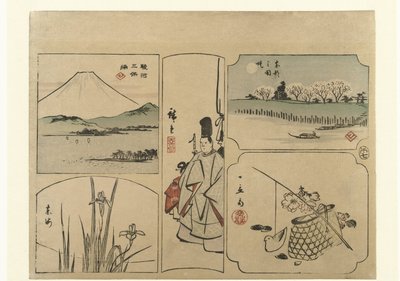 Paste mix Met Fuji av Hiroshige (I) , Utagawa