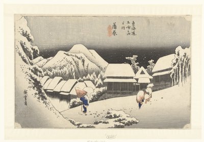 Kambara, Awon ds Hey w Kambara, Yoru no Yuki 53 s tokaido gojusan nästa hus av Hiroshige (I) , Utagawa