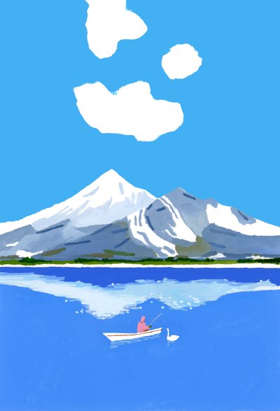 Fiske på vintersjön av Hiroyuki Izutsu