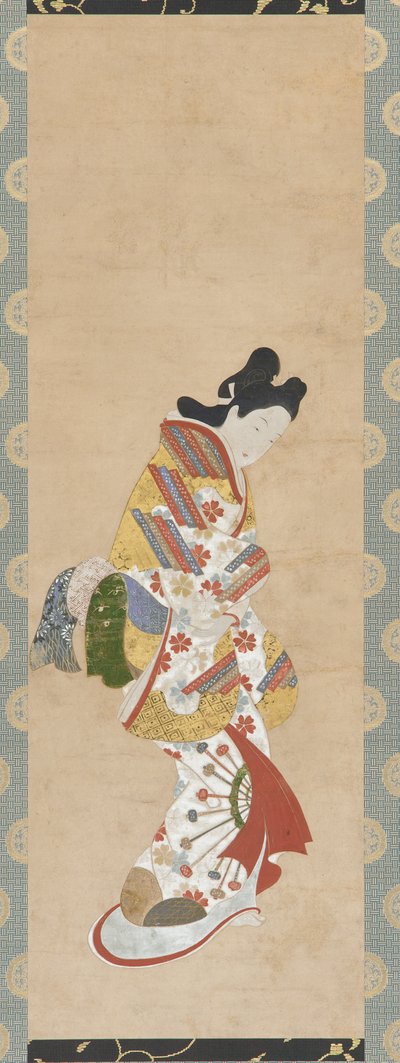 Stående figur av en kvinna, 1700-tal. av Hishikawa Morofusa