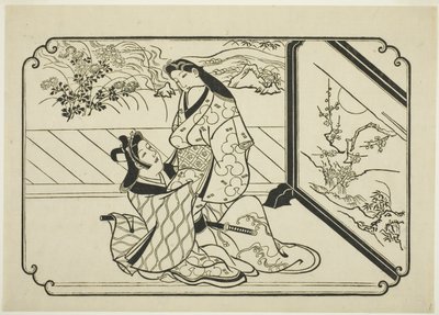 Bakom skärmen av Hishikawa Moronobu