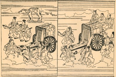Vagn dragna av oxar, 1663, 1924. av Hishikawa Moronobu