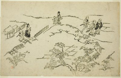 Emon Hill, från serien "The Appearance of Yoshiwara (Yoshiwara no tei)" av Hishikawa Moronobu